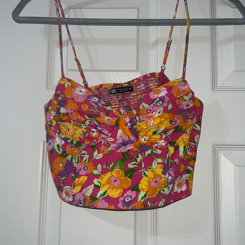 Floral corset crop top